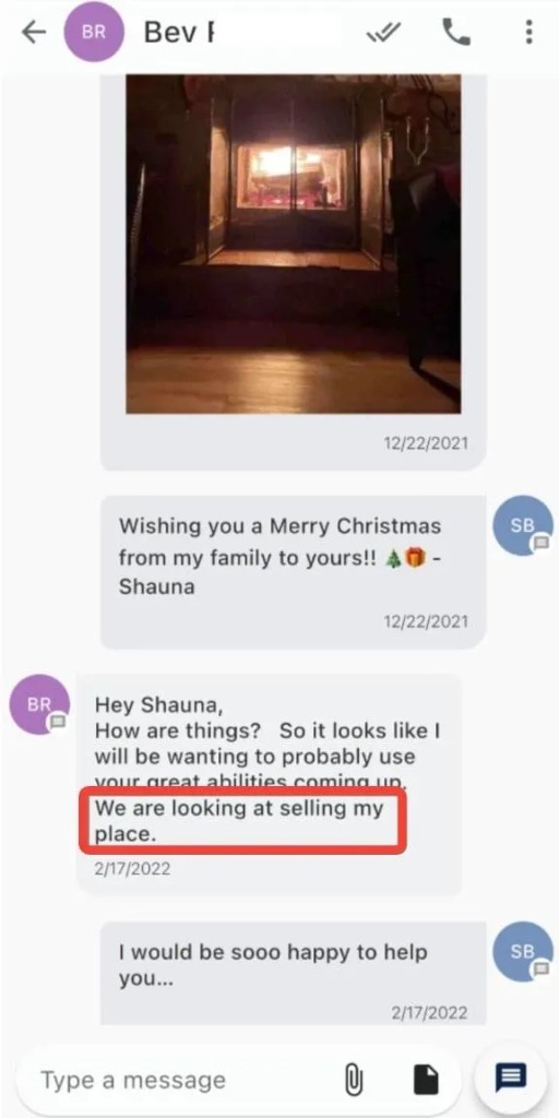 Christmas text leads to listing